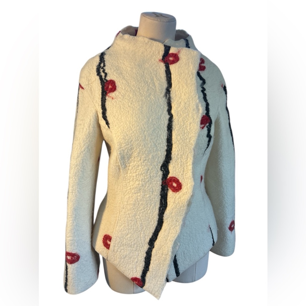Anett Rostel Avant Garde abstract virgin wool jacket